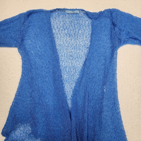Boho fairycore Blue Sky Asymmetrical Cardigan One Size - Picture 3 of 8